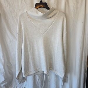 Varley DoubleSoft Betsy Stretch Jersey Sweatshirt Cowl Neck Adjustable‎ Hem Sz M